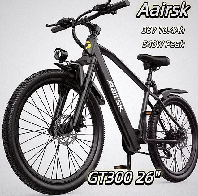 Aairsk GT300 E-Bike 26" Elektrofahrrad 540W Mountainbike 36V 10.4Ah Akku/Black..